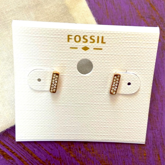 Fossil rose gold earrings and bracelet set - Picture 2 of 4